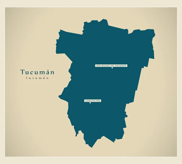 Mappa moderna - Tucuman AR — Vettoriale Stock