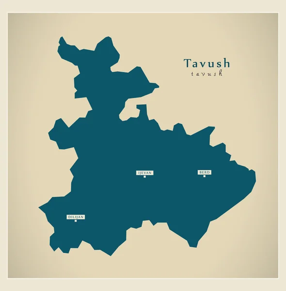 Mapa moderno - Tavush AM — Vector de stock