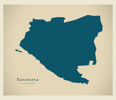 Modern harita - Savaneta Aw