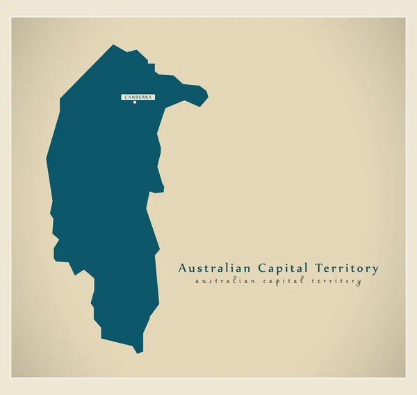 Σύγχρονο χάρτη - Au επικράτεια Αυστραλιανής πρωτεύουσας — Διανυσματικό Αρχείο