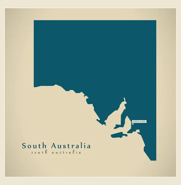 Σύγχρονο χάρτη - Au Νότια Αυστραλία — Διανυσματικό Αρχείο