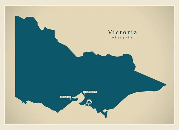 Σύγχρονο χάρτη - Victoria Au — Διανυσματικό Αρχείο