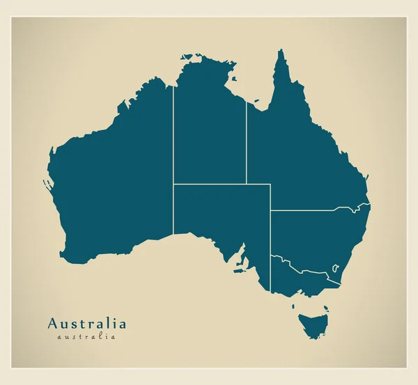Modern harita - Avustralya Birleşik Au ile — Stok Vektör