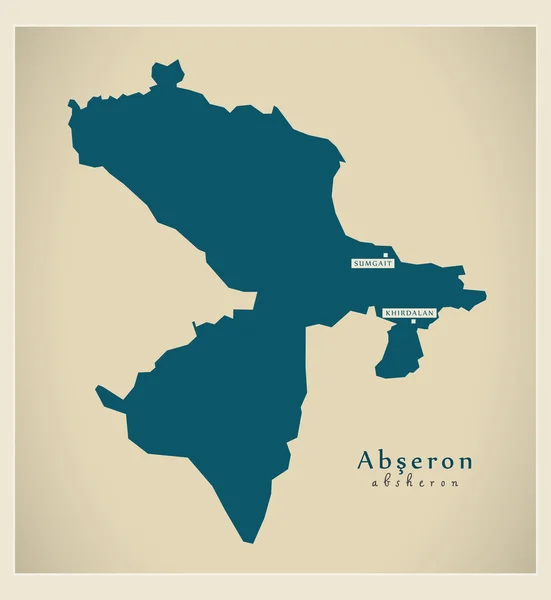 Mapa moderno - Absheron AZ — Vector de stock