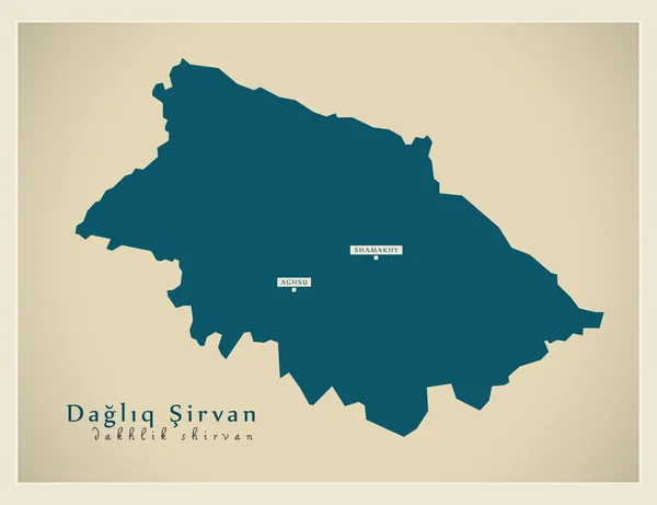 Mapa moderno - Dakhlik Shirvan AZ — Vector de stock
