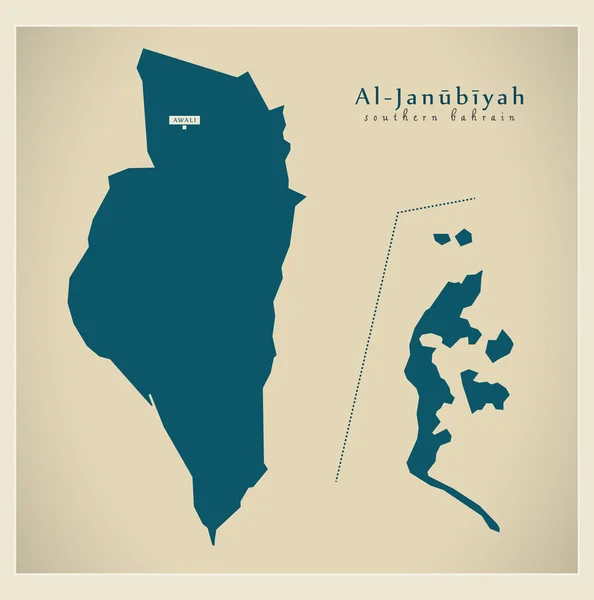 Nowoczesne-Mapa - Al-Janubiyah Bh — Wektor stockowy