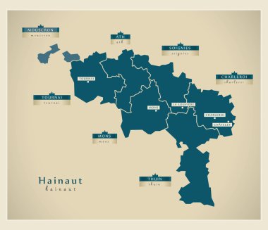Modern Map - Hainaut BE clipart