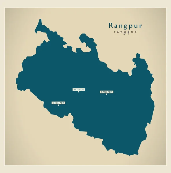 Mapa moderno - Rangpur BD — Vector de stock