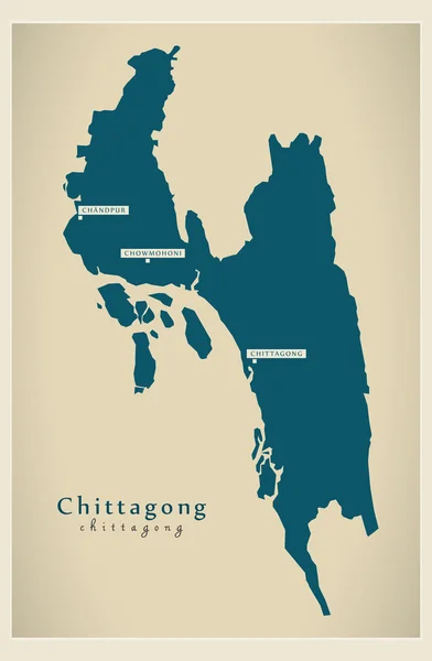 Mapa moderno - Chittagong BD — Archivo Imágenes Vectoriales