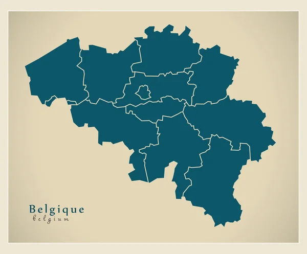 Moderne kaart - België worden — Stockvector