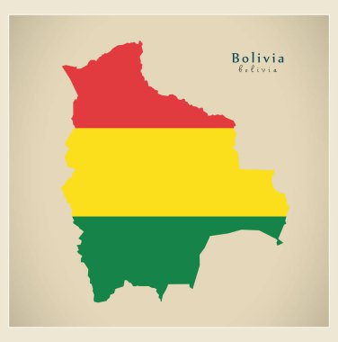 Modern harita - Bolivya renkli Bo