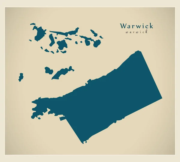 Mappa moderna - Warwick BM — Vettoriale Stock