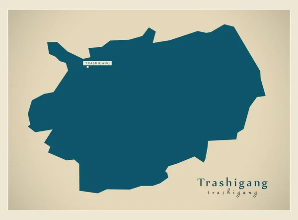 Mapa moderno - Trashigang BT — Vector de stock