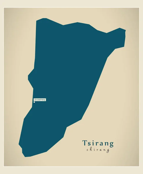 Mapa moderno - Tsirang BT — Vector de stock