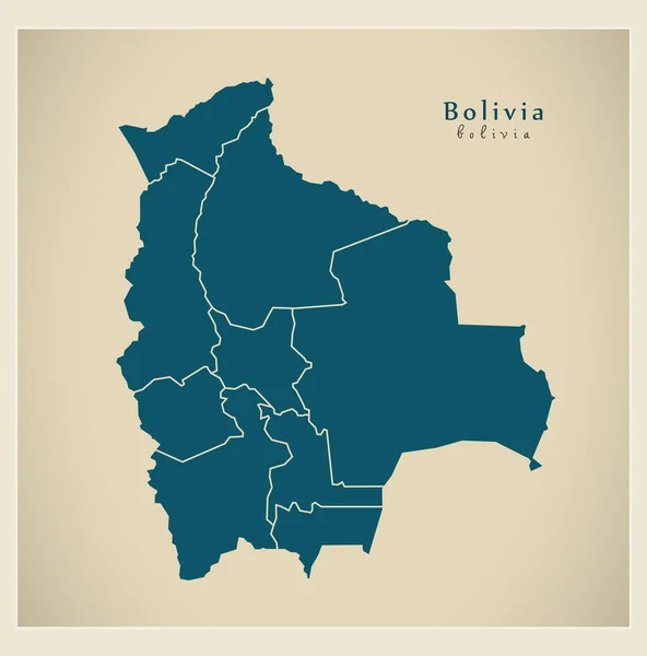 Modern Térkép - Bolívia osztályok Bo — Stock Vector