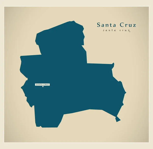 Moderna karta - Santa Cruz Bo — Stock vektor