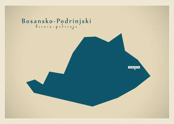 Mapa moderno - Bosansko Podrinjski BA — Vector de stock