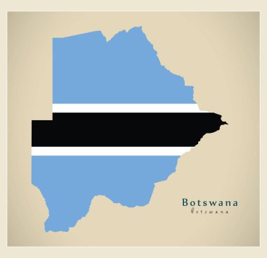 Modern harita - Botsvana Bw