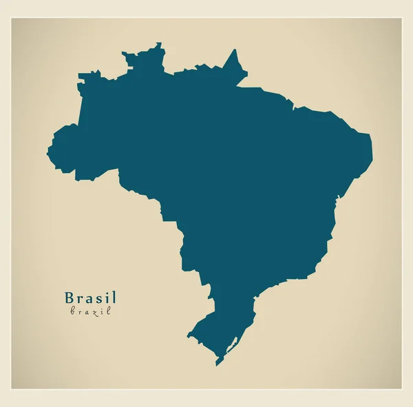 Mapa moderno - Brasil BR —  Vetores de Stock
