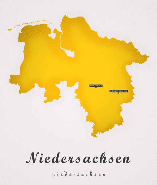 Niedersachen Alemanha DE Mapa da Arte — Fotografia de Stock