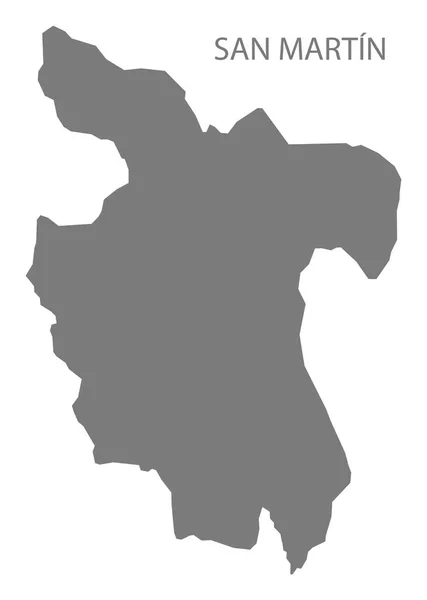 San Martin Perú Mapa gris — Vector de stock
