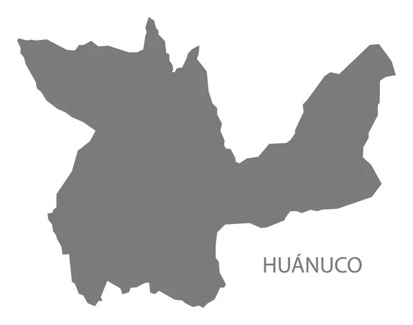 Huanuco Perú Mapa gris — Vector de stock