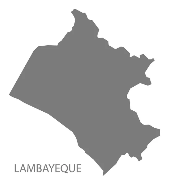 Lambayeque Perú Mapa gris — Vector de stock