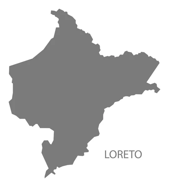 Loreto Peru karta grå — Stock vektor