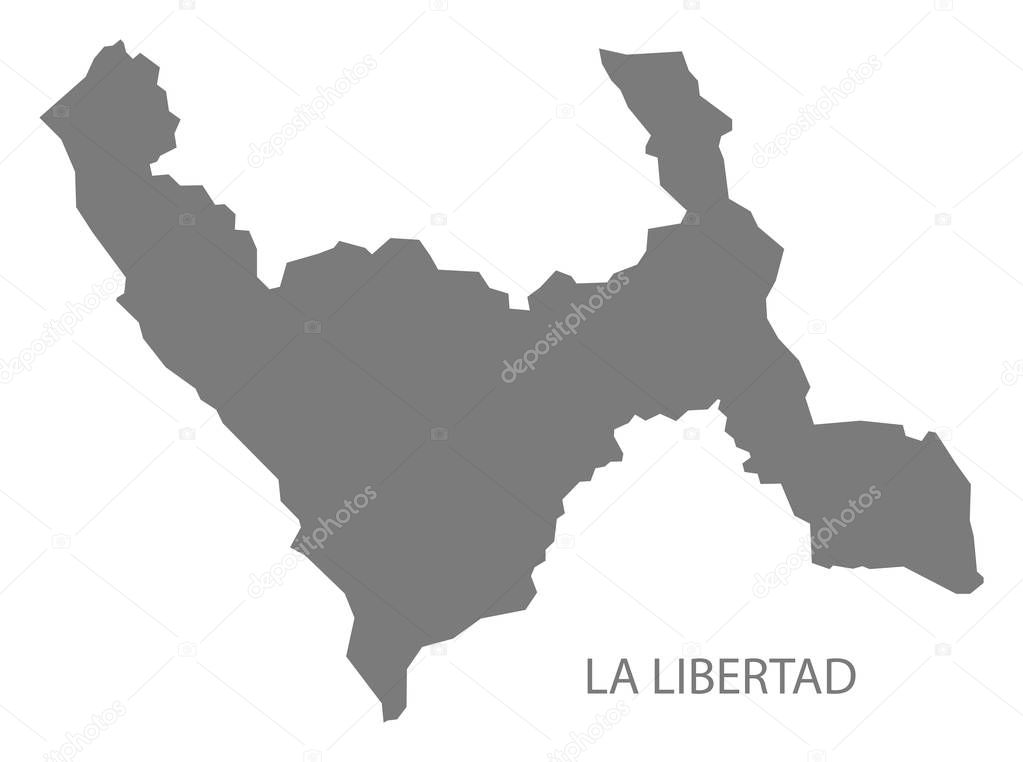 La Libertad Peru Map grey