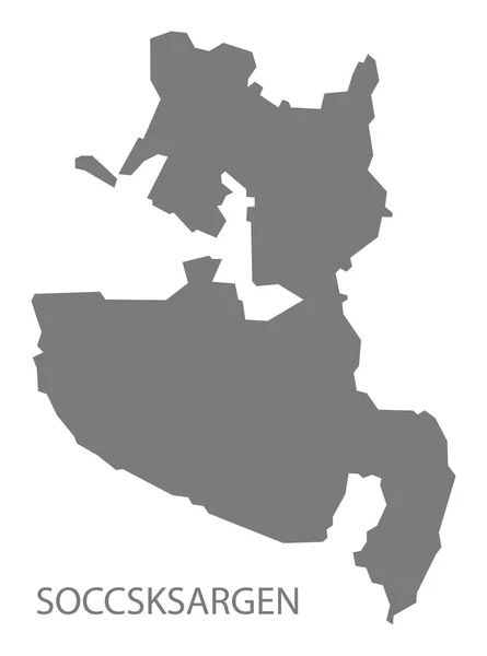 Soccsksargen Filippine Mappa grey — Vettoriale Stock
