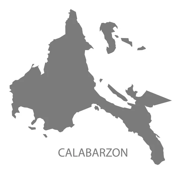 Calabarzon Filippine Mappa grey — Vettoriale Stock
