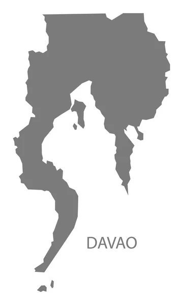 Davao Mindanao kaart grijs — Stockvector