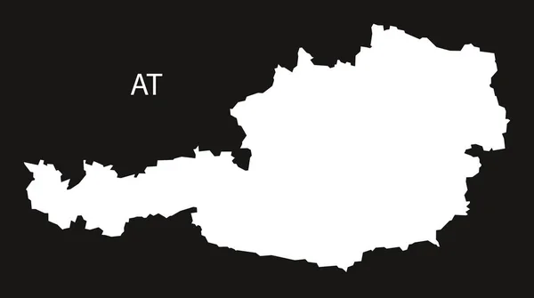 Avusturya harita siyah beyaz — Stok Vektör