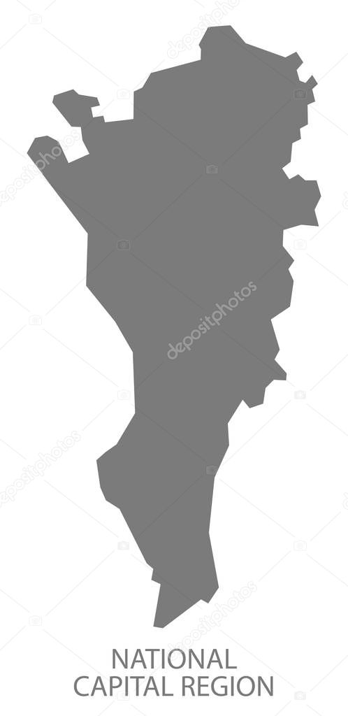 national capital region philippines map grey stock vector