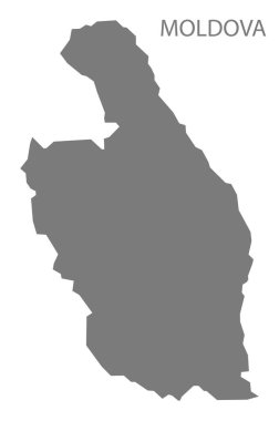 Moldova Romanya harita gri