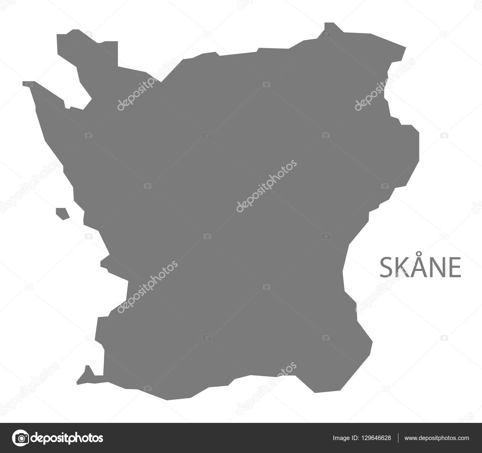 Skåne Sverige karta grå vektor av ©ingomenhard 129646628