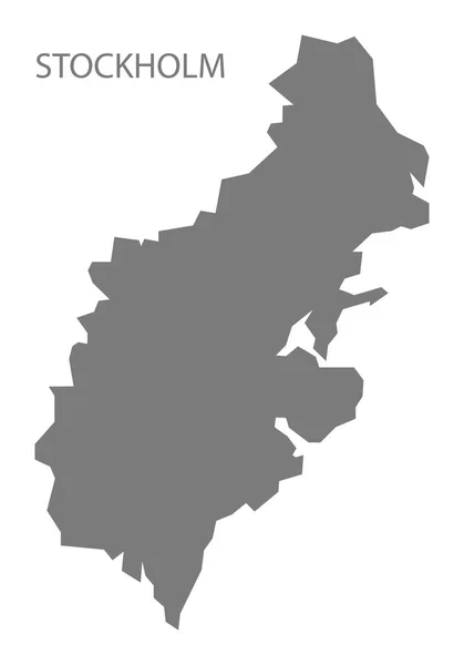 斯德哥尔摩瑞典地图灰色 — 图库矢量图片