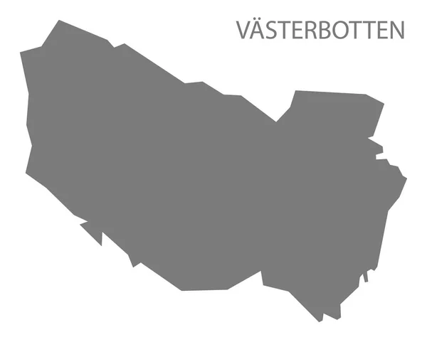 Vasterbotten Suécia Mapa cinza —  Vetores de Stock