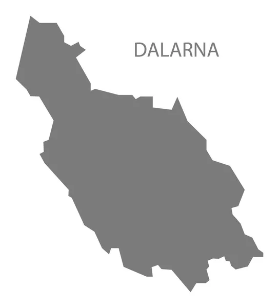 Dalarna Suecia Mapa gris — Vector de stock