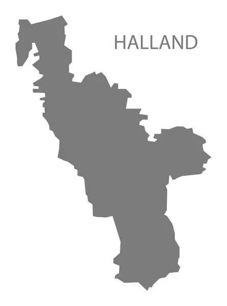 Halland Suécia Mapa cinza —  Vetores de Stock