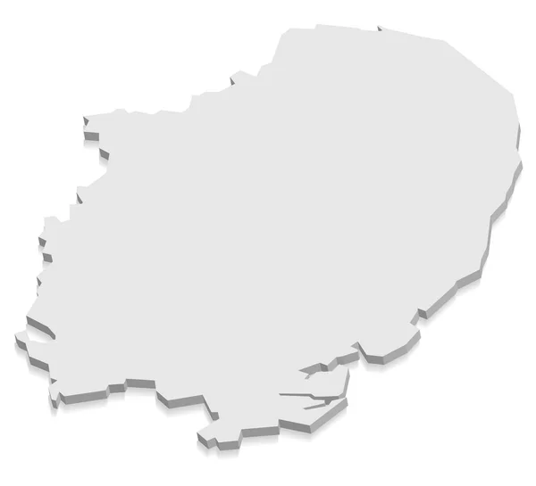 Leste da Inglaterra Mapa cinza 3D — Vetor de Stock