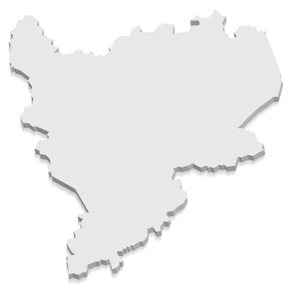 East Midlands Inglaterra mapa cinza 3D — Vetor de Stock