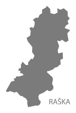 Raska Sırbistan harita gri