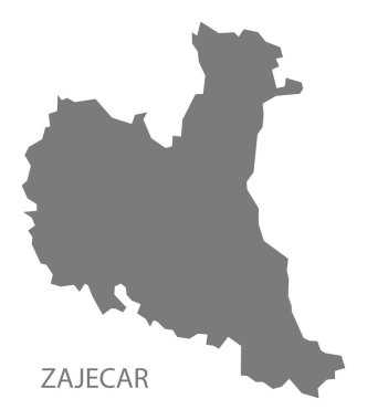 Zajecar Sırbistan harita gri