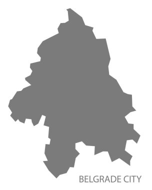 Belgrad şehir Sırbistan Haritası gri