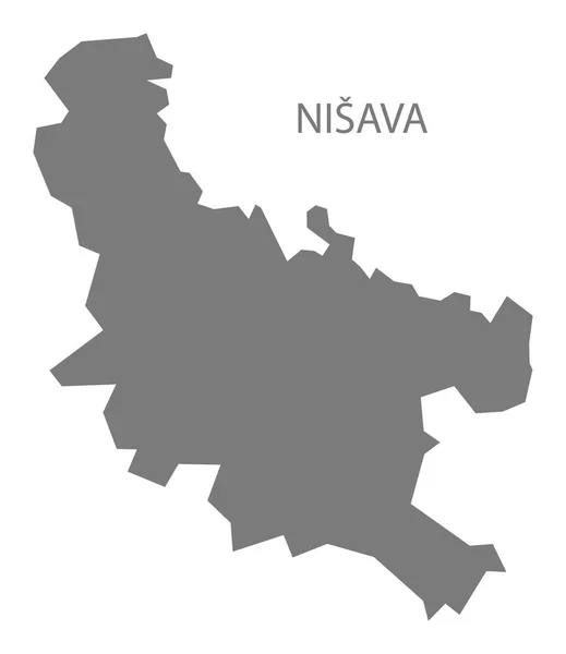 Nisava Servië kaart grijs — Stockvector