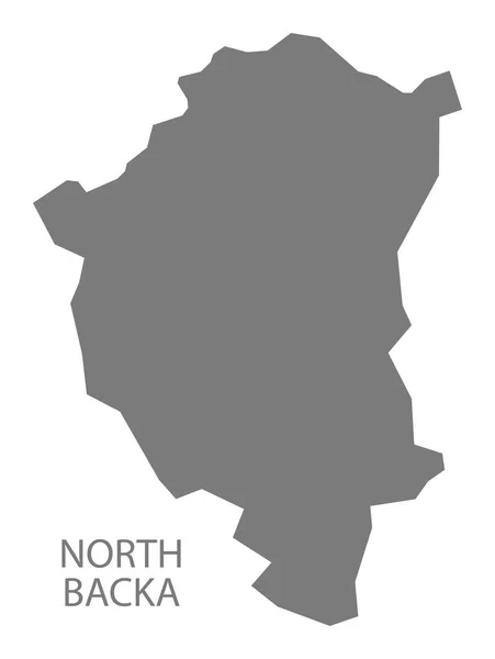 North Backa Serbia Map grey — Stock Vector
