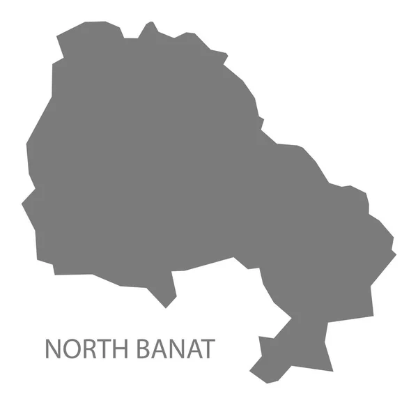 Banat Norte Serbia Mapa gris — Vector de stock