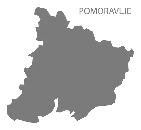 Pomoravlje Servië kaart grijs — Stockvector