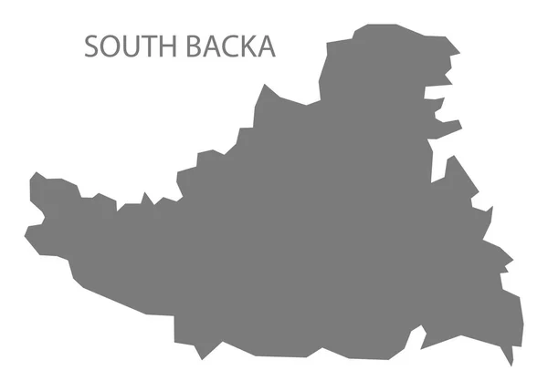 Mapa Jižní Srbsko Bačka šedá — Stockový vektor